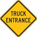 Lyle Truck Entrance Traffic Sign, 24 in H, 24 in W, Aluminum, Diamond, English, LW2-X12T-24DA LW2-X12T-24DA