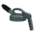 Oil Safe Stumpy Spout Lid, w/1 In Outlet, HDPE, Gray 100504