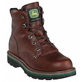 John Deere Work Boots, Pln, Men, 10-1/2, Brown, PR JD6193