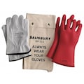 Salisbury Electrical Rubber Glove Kit, Leather Protectors, Glove Bag, Red, 11 in, Class 0, Size 9, 1 Pair GK011R/9