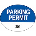Brady Parking Permits, Rearview, Wht/Blue, PK100 96240