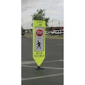 Tapco Traffic Sign, 12" W, 44" H, English, Plastic, White, Yellow 1636-00018