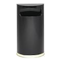 Rubbermaid 9 gal. Half-Round Fire-Resistant Wastebasket, Black, None, Steel/brass FGSO810PLBK