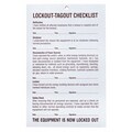 Prinzing Lockout/Tagout Checklist, PK 50 11907-6 | Zoro