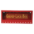 Brady Group Lockout Box, 12 Locks Max, Red 105715