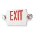 Lithonia Lighting Exit Sign w/Emergency Lights, 3.3W, Red LHQM SW3RM4
