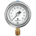 Ashcroft Pressure Gauge, 0 to 60 psi, 1/4 in MNPT, Stainless Steel, Silver 251009AWL02L60#