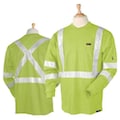 Black Stallion Flame Resistant Crewneck Shirt, Lime, Cotton, XL TF1211-LM