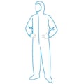 Zoro Select Hooded Disposable Coveralls, 2XL, 25 PK, White, Polyethylene Film Over Spunbonded Polypropylene 17122 2X