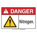 Brady Danger Sign, 10" Height, 14" Width, Aluminum, Rectangle, English 145196