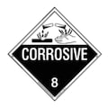 Labelmaster Corrosive Plcard, 10-3/4inx10-3/4in, Vinyl 35ZL78