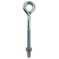 Zoro Select Routing Eye Bolt Without Shoulder, 3/8"-16, 4 in Shank, 3/4 in ID, Steel, Zinc Plated, 10 PK U17420.037.0400