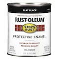Rust-Oleum Interior/Exterior Paint, Flat, Black, 1 qt 7776502