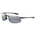 Crossfire Safety Glasses, Wraparound Silver Mirror Polycarbonate Lens, Scratch-Resistant 2123