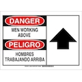 Brady Danger Sign, 10" Height, 14" Width, Polyester, Rectangle, English, Spanish 125282
