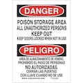 Brady Danger Sign, 10" Height, 7" Width, Aluminum, Rectangle, English, Spanish 125307