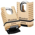 Master Lock Combination Padlock, Bottom, Brass 1177