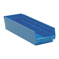 Quantum Storage Systems Shelf Storage Bin, Blue, Polypropylene, 50 lb Load Capacity, 10 PK K-QSB104BL-10
