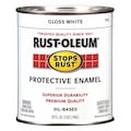 Rust-Oleum Interior/Exterior Paint, Gloss, Oil Base, White, 1 qt 7792502
