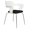 Kfi Stack Chair, Flx Poly Shll, Wht/Tux 2500-WHITE-TUXEDO