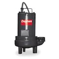 Dayton 1 HP 2" Auto Submersible Sewage Pump 230V Tether 3BB90