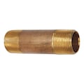 Zoro Select 3/4" MNPT x 3" TBE Red Brass Pipe Nipple Sch 80 464-030X