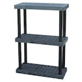 Structural Plastics Freestanding Plastic Shelving Unit, Open Style, 16 in D, 36 in W, 51 in H, 3 Shelves, Black S3616X3