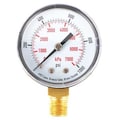Zoro Select Pressure Gauge, 0 to 1000 psi, 1/4 in BSPT, Plastic, Black 4EFA5