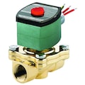 Redhat 120V AC Brass Solenoid Valve, Normally Open, 1 1/4 in Pipe Size 8210G018