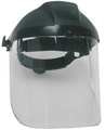 Condor Ratchet Faceshield Assembly, Clear Visor, Uncoated, Polycarbonate, 9 in Visor Height, Black 4EZC2