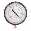 Zoro Select Vacuum Gauge, Liquid Filled, 3-1/2 In 4FLD7