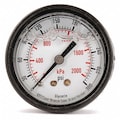 Zoro Select Pressure Gauge, 0 to 300 psi, 1/4 in MNPT, Plastic, Black 4FLH8