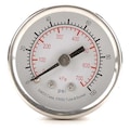 Zoro Select Pressure Gauge, 0 to 100 psi, 1/8 in MNPT, Stainless Steel, Silver 4FMT4
