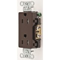 Hubbell Wiring Device-Kellems Receptacle, Deco, 15A, 5-15R, 125V, Brown DR15TR