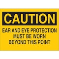 Brady Caution Sign, 10" Height, 14" Width, Polyester, Rectangle, English 88546