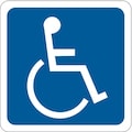 Brady Handicap Parking Sign, 9" W, 9" H, No Text, Fiberglass, Blue, White 91324