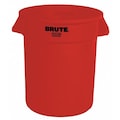 Rubbermaid 10 gal. Round Trash Can, Red, None, LLDPE FG261000RED