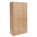 Hallowell Wardrobe Locker, 45 in W, 18 in D, 72 in H, (2) Tier, (3) Wide, Light Wood UW3582-2A-W-RO