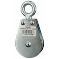 Zoro Select Pulley Block, Wire Rope, 3/16 in Max Cable Size, 600 lb Max Load, Zinc Plated 4JX68