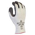 Showa Natural Rubber Latex Coated Gloves, Palm Coverage, Gray, XL, PR 451XL-10