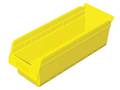 Akro-Mils Shelf Storage Bin, Yellow, Plastic, 17 7/8 in L x 6 5/8 in W x 6 in H, 35 lb Load Capacity 30098YELLO