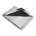 Zoro Select Tarp, 16 x 20 ft, 10.5 mil, Polyethylene, Heavy Duty, Silver/Black 4VZ57