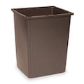 Rubbermaid Commercial 56 gal Rectangular Trash Can, Brown, 25 1/2 in Dia, None, Polyethylene FG256B00BRN