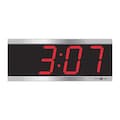 Pyramid 11-1/8" Digital Wireless Synchronized Wall Clock, Silver 9D34SR