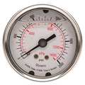 Zoro Select Pressure Gauge, 0 to 2000 psi, 1/4 in MNPT, Stainless Steel, Silver 4CFP8