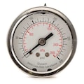 Zoro Select Pressure Gauge, 0 to 400 psi, 1/4 in MNPT, Stainless Steel, Silver 4CFP5