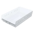 Akro-Mils Shelf Storage Bin, Clear, Plastic, 17 7/8 in L x 11 1/8 in W x 4 in H, 20 lb Load Capacity 30178SCLAR