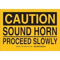 Brady Caution Sign, 7 in Height, 10 in Width, Polyester, Rectangle, English 124195