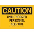 Brady Caution Sign, 10 in H, 14 in W, Plastic, Rectangle, English, 124729 124729