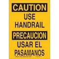 Brady Bilingual Safety Sign, 14" Height, 10" Width, Polyester, Rectangle, English, Spanish 125474